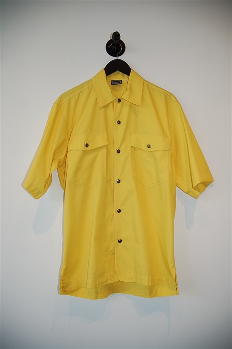 Sunshine Yellow Versace Jeans Couture Short-Sleeved Shirt, size L