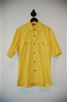 Sunshine Yellow Versace Jeans Couture Short-Sleeved Shirt, size L