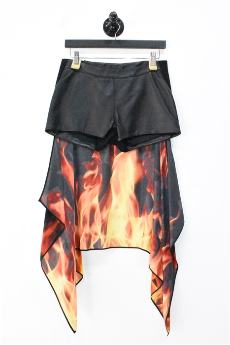 Black Leather Gareth Pugh Leather Shorts, size 6