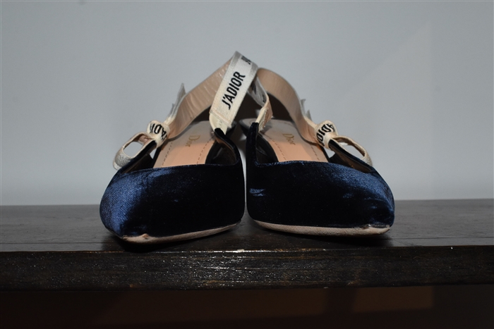 Navy Dior Sling-Back, size 10