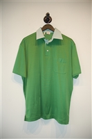 Leaf Green Brioni Short-Sleeved, size L