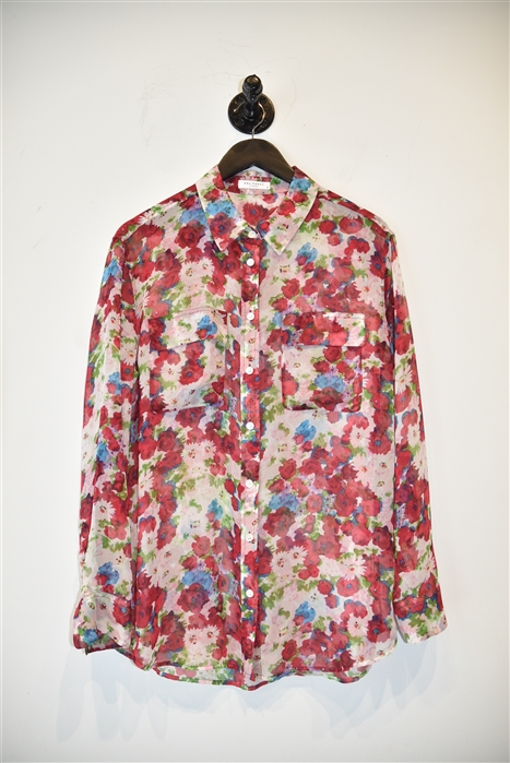 Floral Equipment Silk Shirt, size M