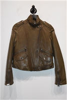 Walnut Burberry Leather Jacket, size 6