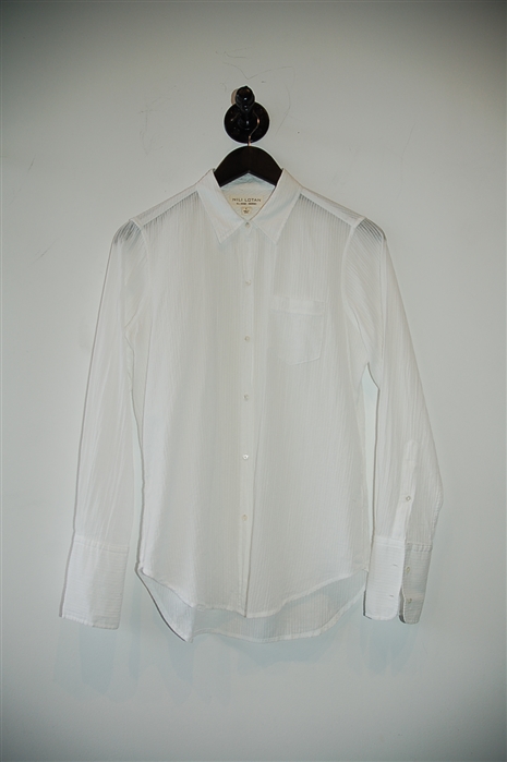 Bright White Nili Lotan Button Shirt, size S