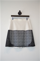 White & Black Marie Saint Pierre A-Line Skirt, size 6