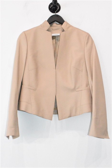 Soft Beige Akris - Punto Leather Jacket, size 8