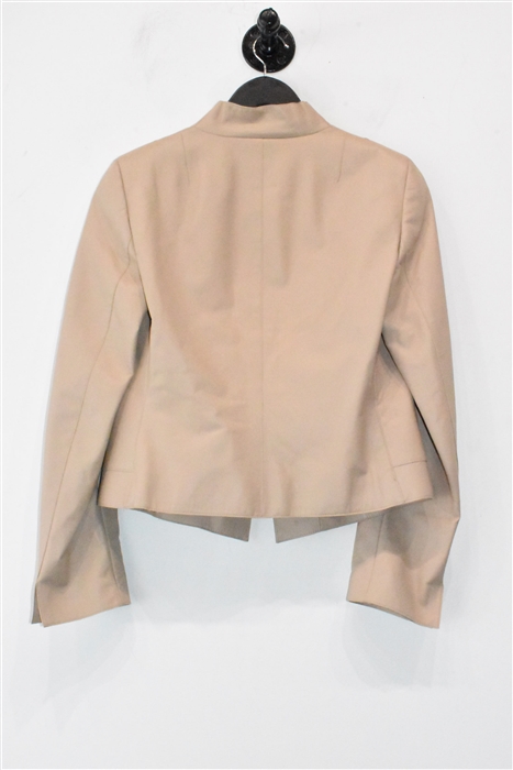 Soft Beige Akris - Punto Leather Jacket, size 8