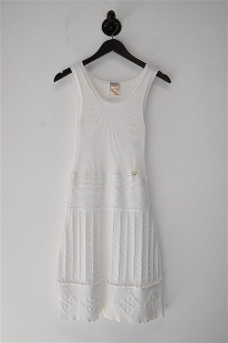 Soft White Chanel Sheath Dress, size 8