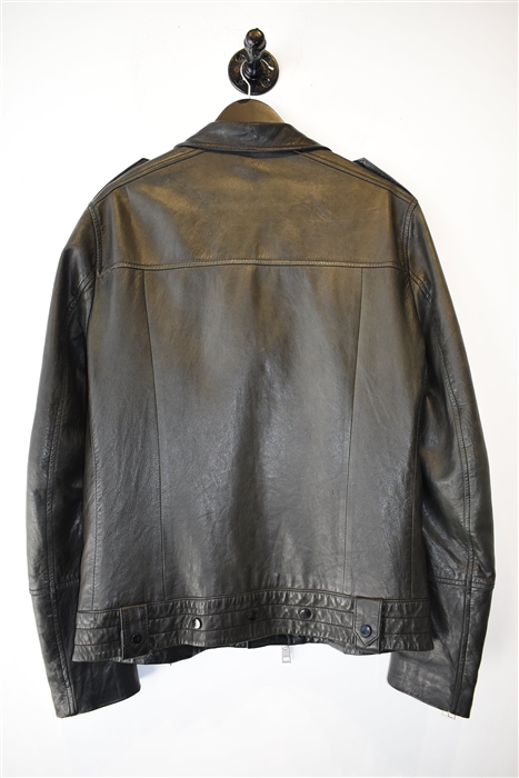 Black Leather All Saints Leather Jacket, size L