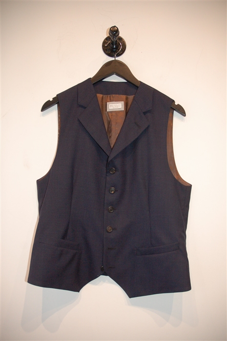 Navy Brunello Cucinelli Vest, size 40