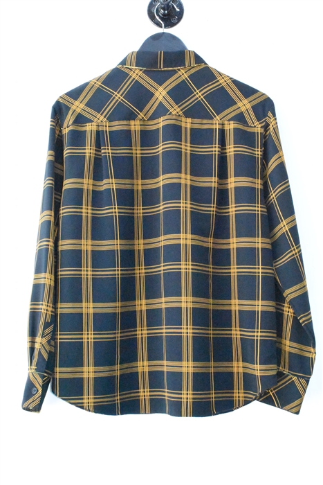 Navy Check Lafayette 148 Button Shirt, size M