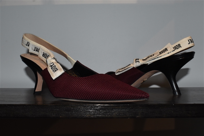 Burgundy Dior Sling-Back, size 10