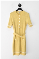 Soft Yellow Chanel Sheath Dress, size 8