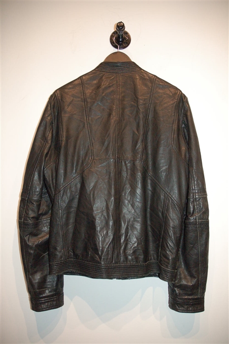 Black Leather Hugo Boss - Hugo Leather Jacket, size L