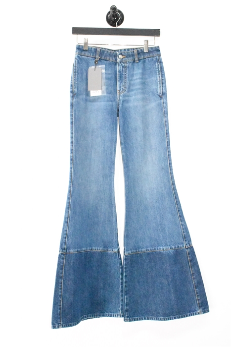 Faded Denim Alexander McQueen Flare-Leg Jeans, size 24