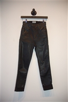 Shiny Black Agolde Skinny Jean, size 24