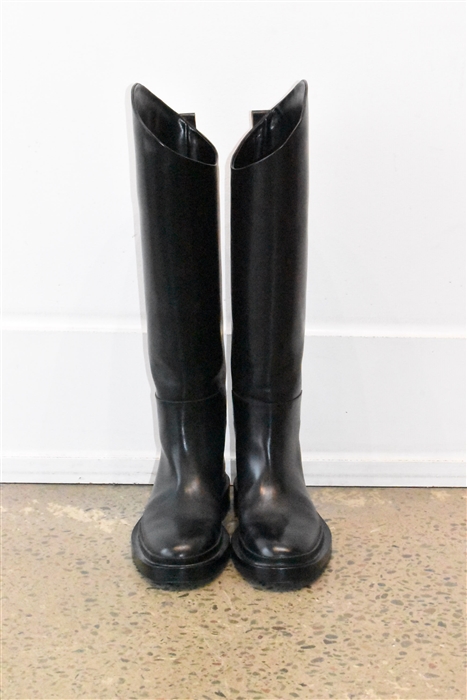Black Leather Jil Sander Tall Boots, size 6