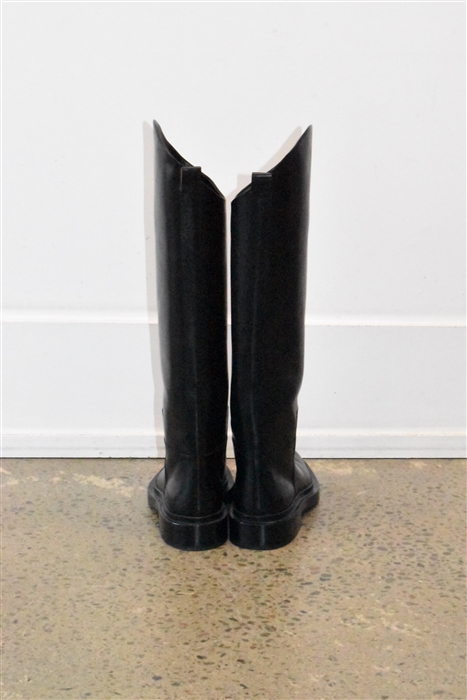 Black Leather Jil Sander Tall Boots, size 6
