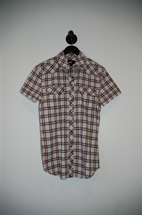Brown Tartan D&G - Dolce & Gabbana Short-Sleeved Shirt, size S