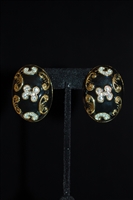 Shiny Black Nina Ricci Earrings, size O/S