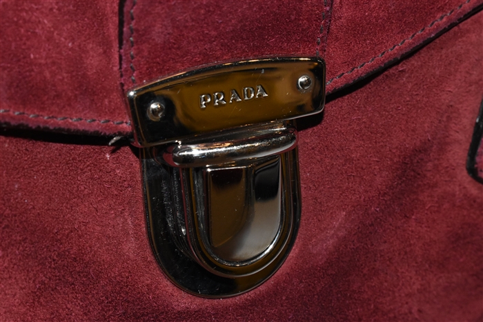 Raspberry Prada Satchel, size M