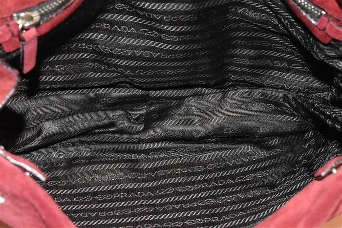 Raspberry Prada Satchel, size M