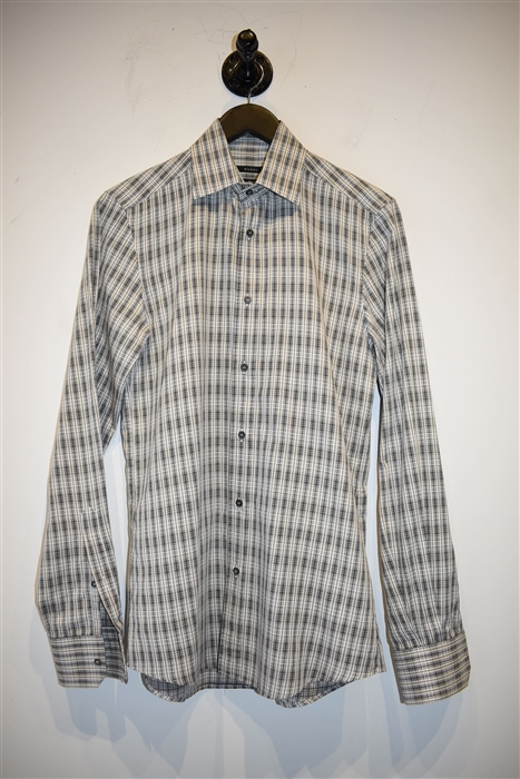 White Check Gucci Button Shirt, size S