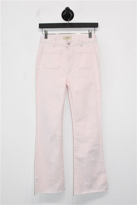 Pink Stripe DL1961 Boot-Cut Jean, size 24