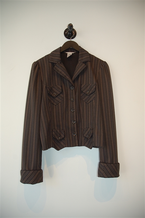 Brown Stripe Diane von Furstenberg Jacket, size 12