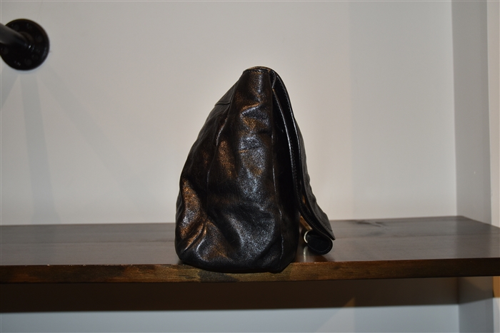 Black Leather Chloe Clutch, size L