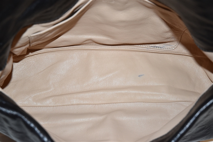 Black Leather Chloe Clutch, size L