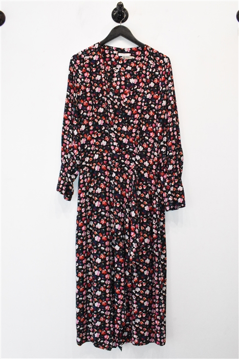 Floral Equipment Faux-Wrap Dress, size 8