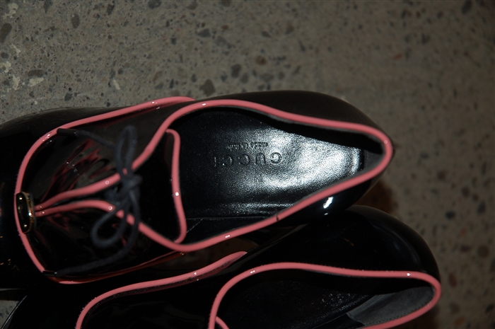 Black Patent Gucci Booties, size 5.5