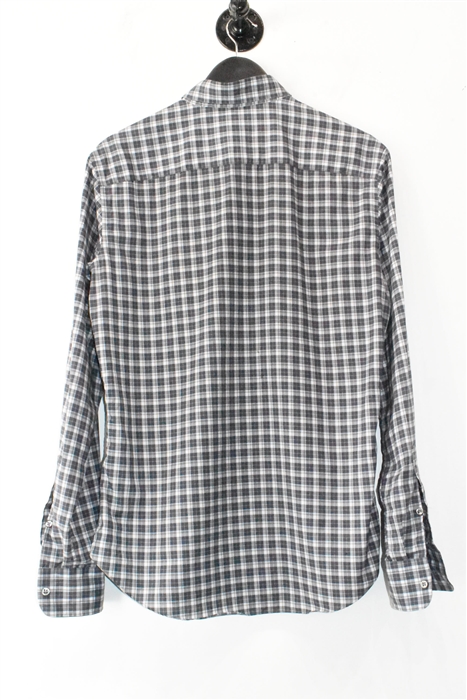 Gray Check Brioni Button Shirt, size M