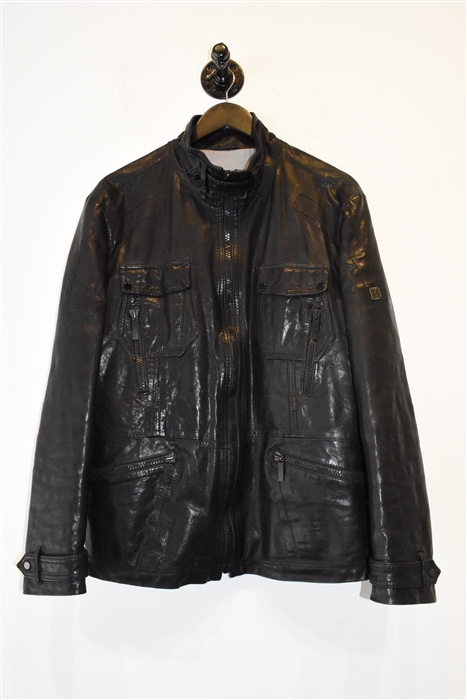 Black Leather Hugo Boss - Boss Leather Jacket, size M