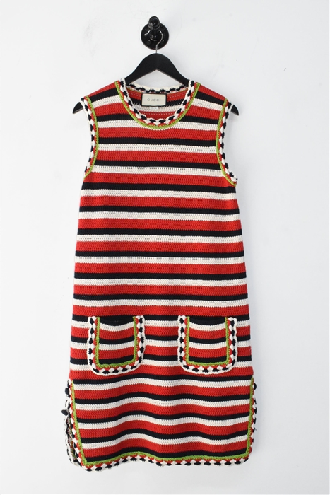 Red Stripe Gucci Shift Dress, size 8