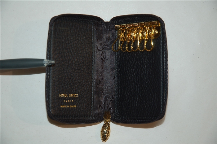 Black Leather Nina Ricci Key Case, size S