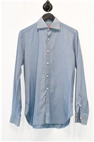 Denim Blue Isaia Button Shirt, size M