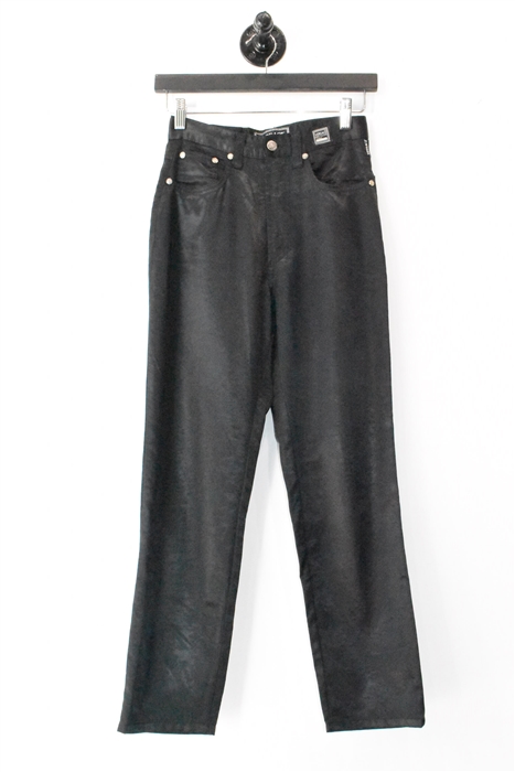 Satin Black Versace Jeans Couture Trousers, size XS
