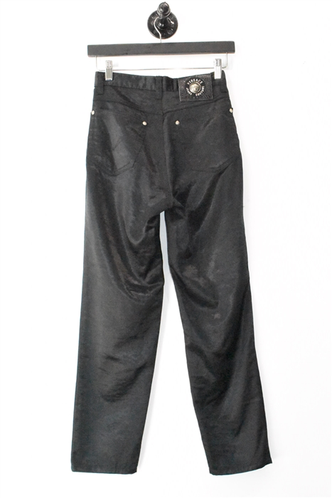 Satin Black Versace Jeans Couture Trousers, size XS