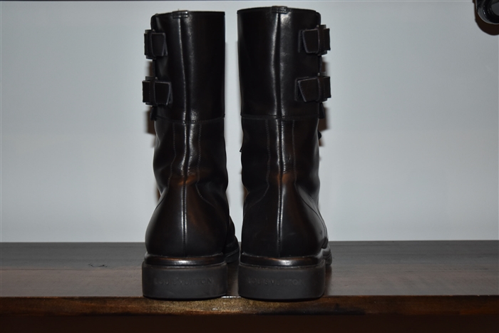 Black Leather Louis Vuitton Boots, size 9