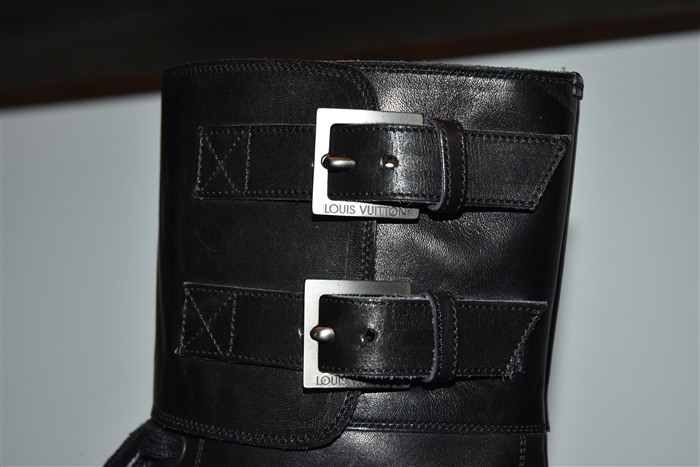 Black Leather Louis Vuitton Boots, size 9