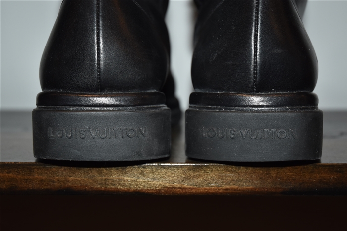 Black Leather Louis Vuitton Boots, size 9
