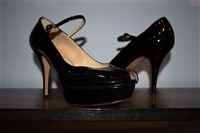 Black Patent Saint Laurent Platform Pumps, size 7.5