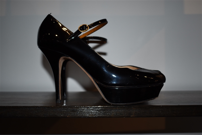 Black Patent Saint Laurent Platform Pumps, size 7.5