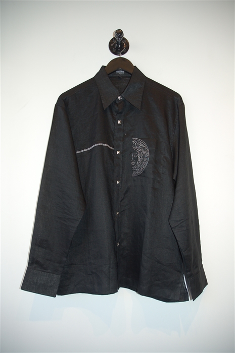 Basic Black Versace Jeans Couture Button Shirt, size 2XL