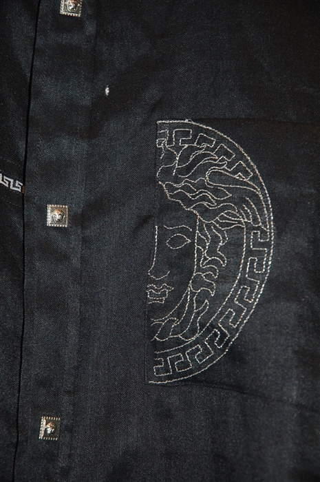 Basic Black Versace Jeans Couture Button Shirt, size 2XL