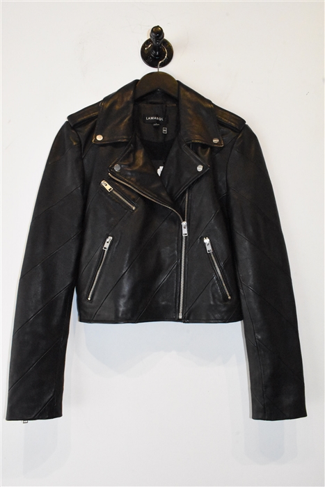Black Leather La Marque Leather Jacket, size S