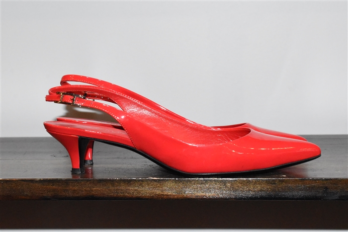 Red Patent Hermes Sling-Back, size 6