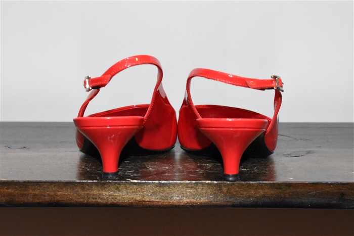 Red Patent Hermes Sling-Back, size 6